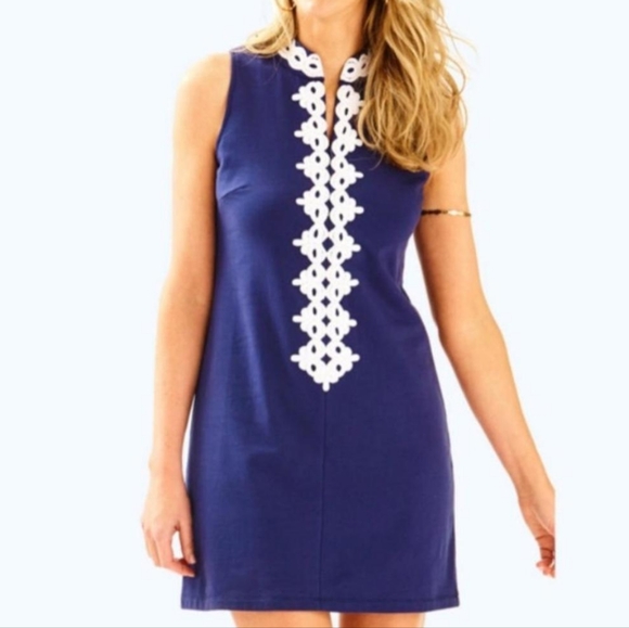 Lilly Pulitzer Callista high collar shift dress size Large - Picture 2 of 7